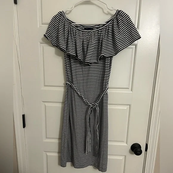 white polka dot off the shoulder dress Cream Polka Dot Cotton Midi Dress